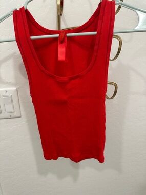 SKIMS Cotton Rib Tank Top Red XS